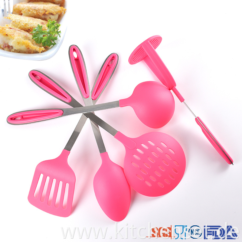 stainless steel kitchen utensil set with stand